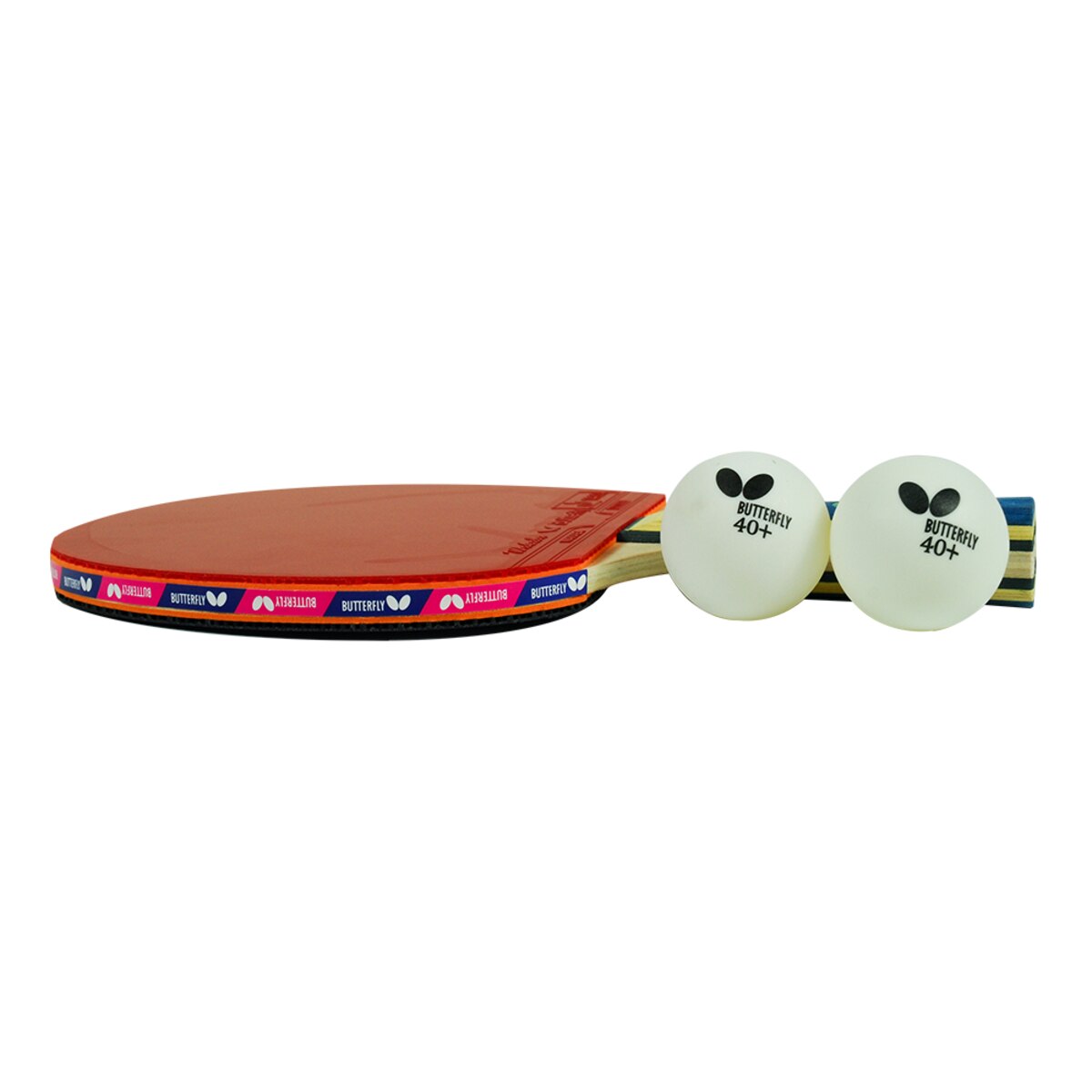 Butterfly Wakaba 1000 Racket: Horizontal Profile with balls